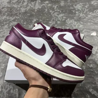 Nike Air Jordan 1 Low Purple and White Lifestyle Sneakers