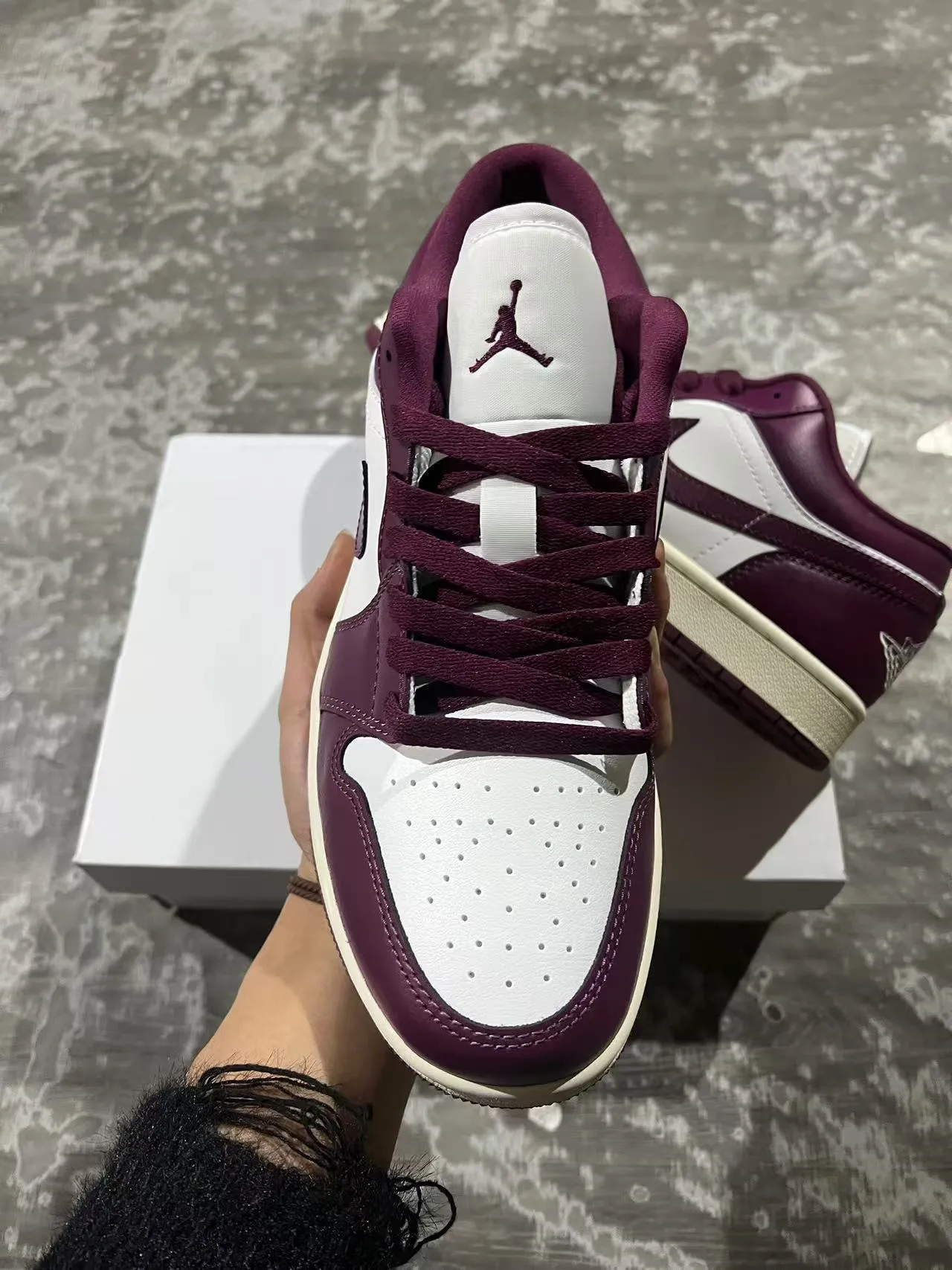 Nike Air Jordan 1 Low Purple and White Lifestyle Sneakers 3