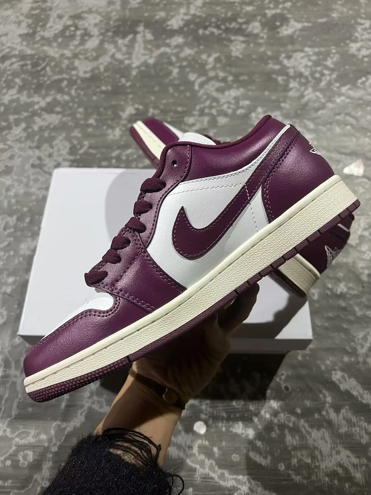 Nike Air Jordan 1 Low Purple and White Lifestyle Sneakers 5