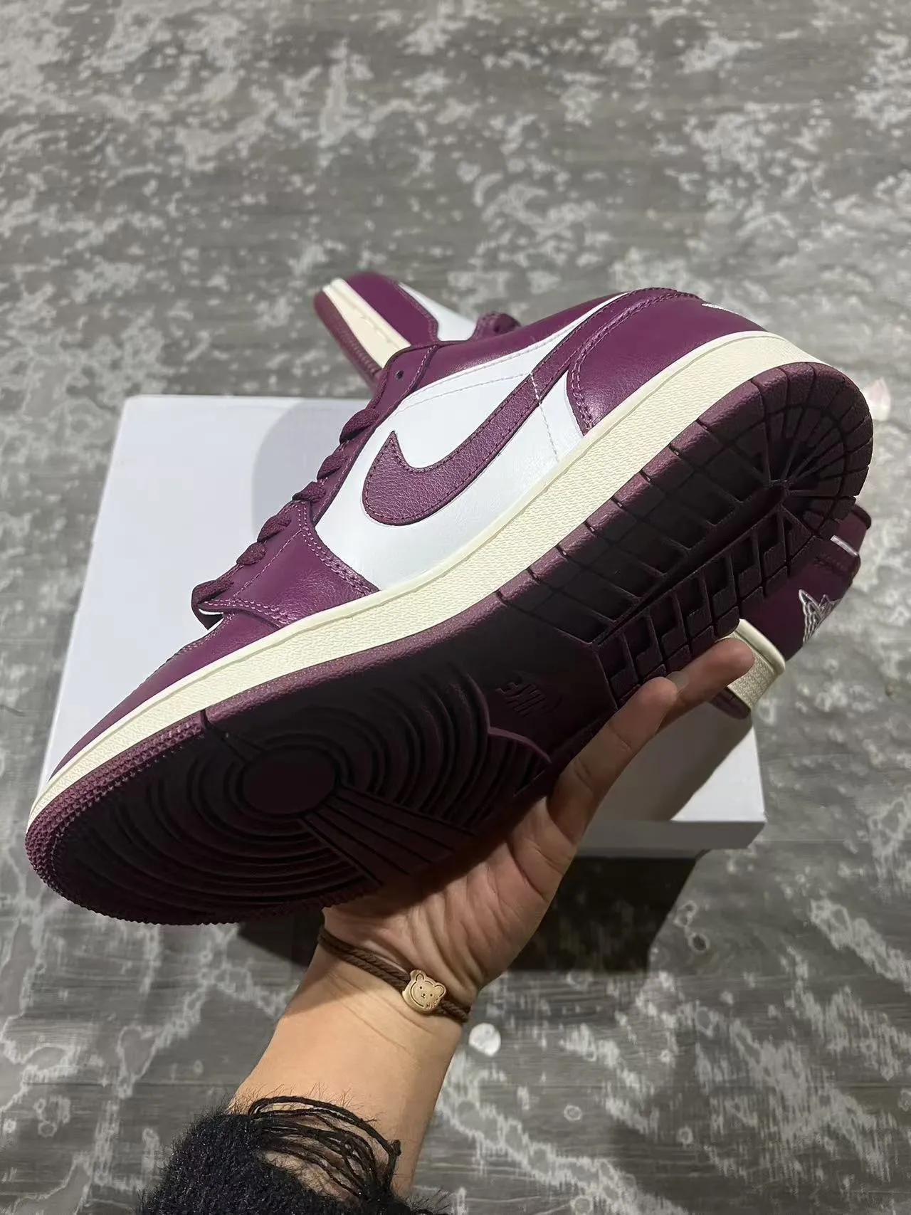 Nike Air Jordan 1 Low Purple and White Lifestyle Sneakers 6
