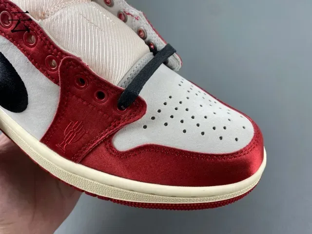 Nike Air Jordan 1 Low Red Black White Lifestyle Sneakers 5