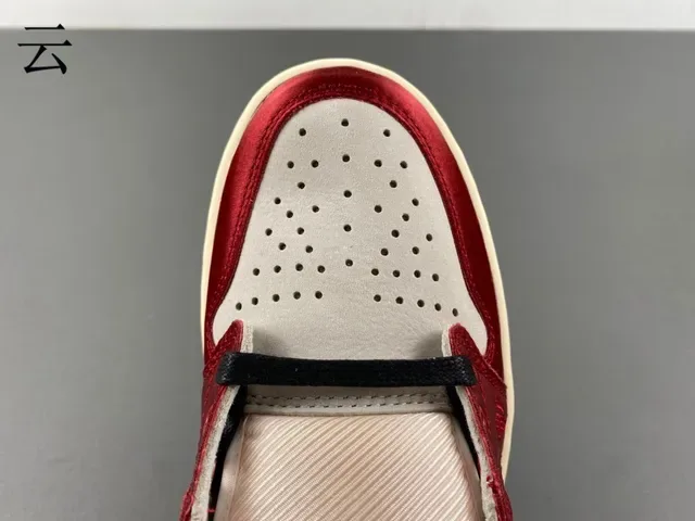 Nike Air Jordan 1 Low Red Black White Lifestyle Sneakers 6