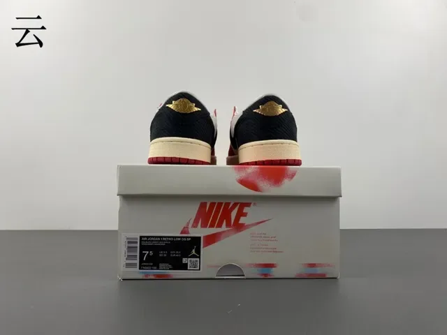 Nike Air Jordan 1 Low Red Black White Lifestyle Sneakers 17