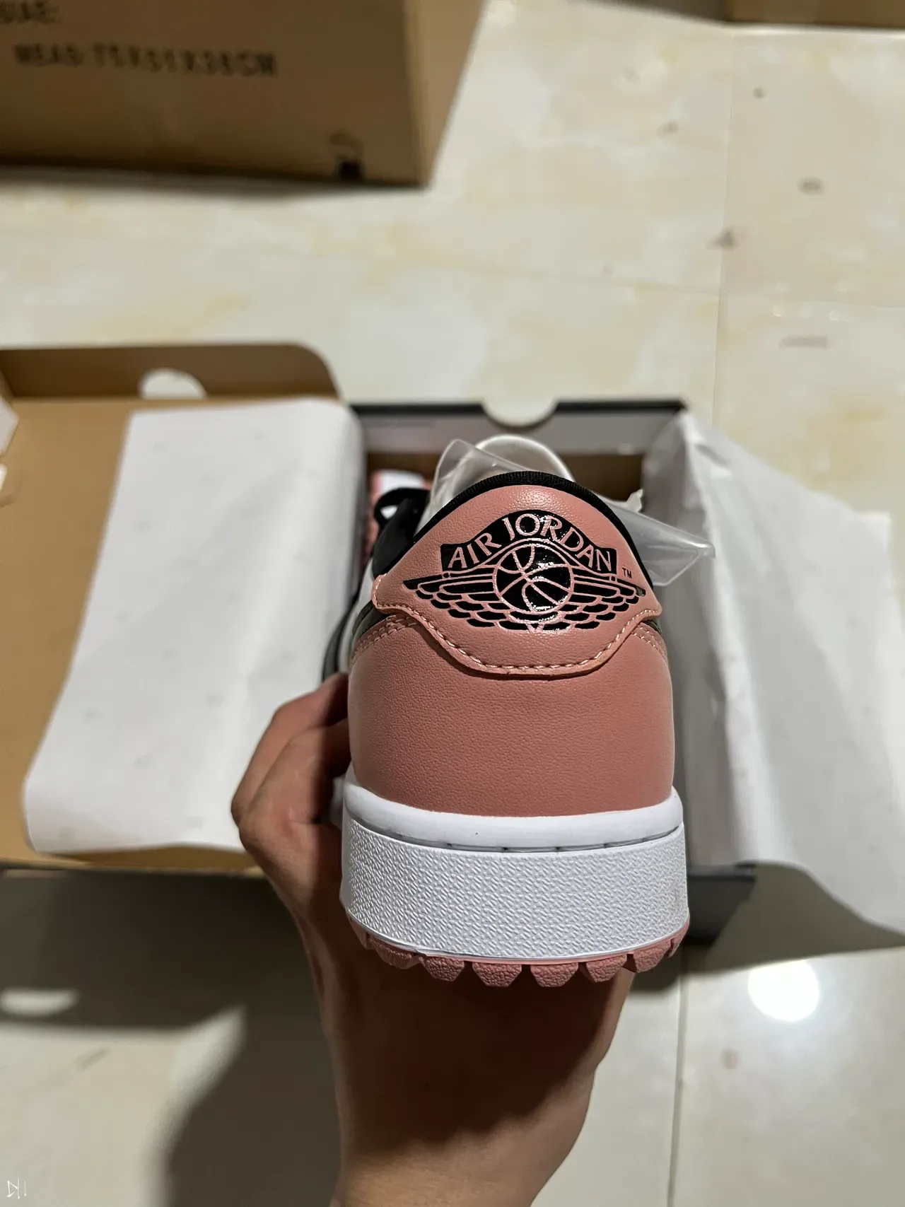 Nike Air Jordan 1 Low White Black Pink Lifestyle Sneakers 6
