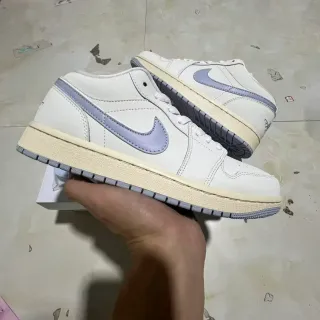 Nike Air Jordan 1 Low White Lavender Lifestyle Sneakers