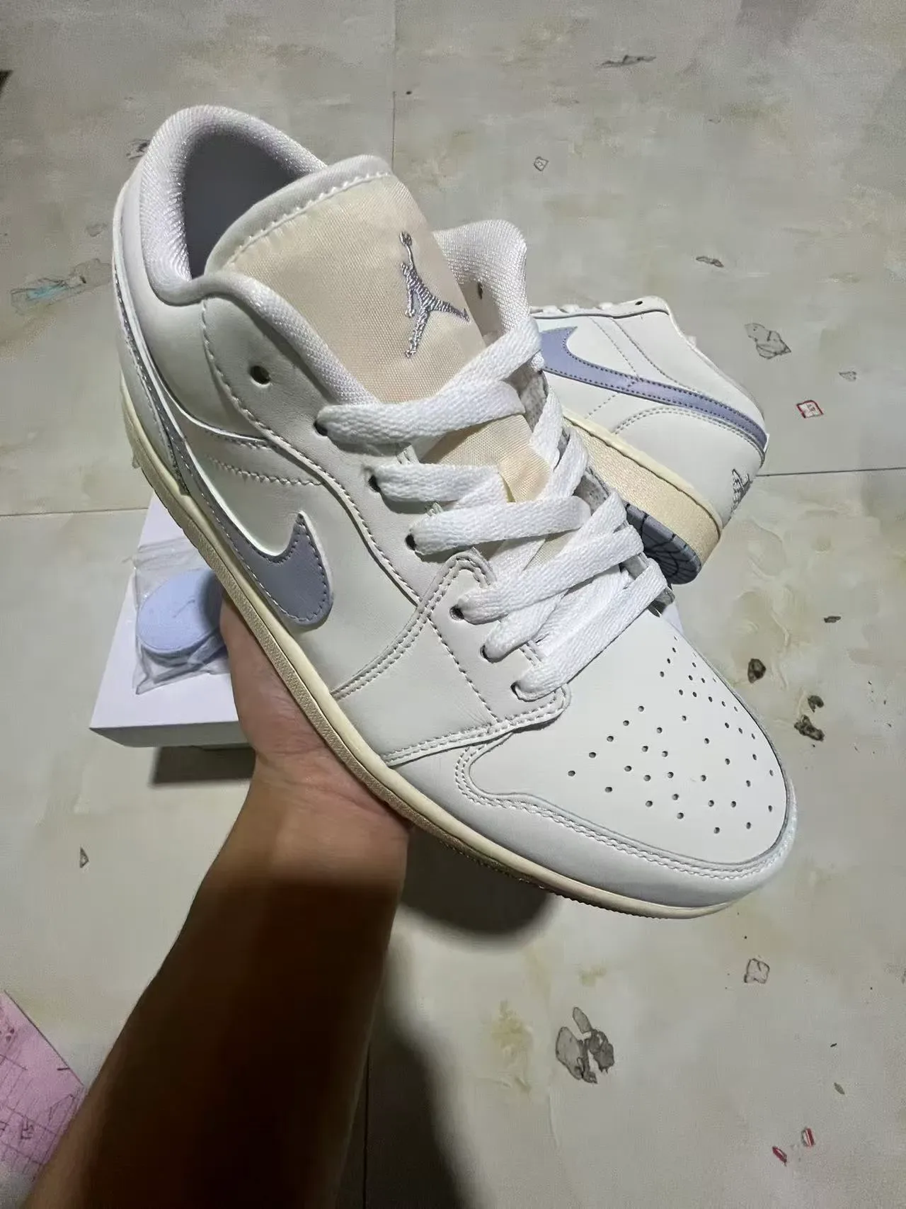 Nike Air Jordan 1 Low White Lavender Lifestyle Sneakers 2
