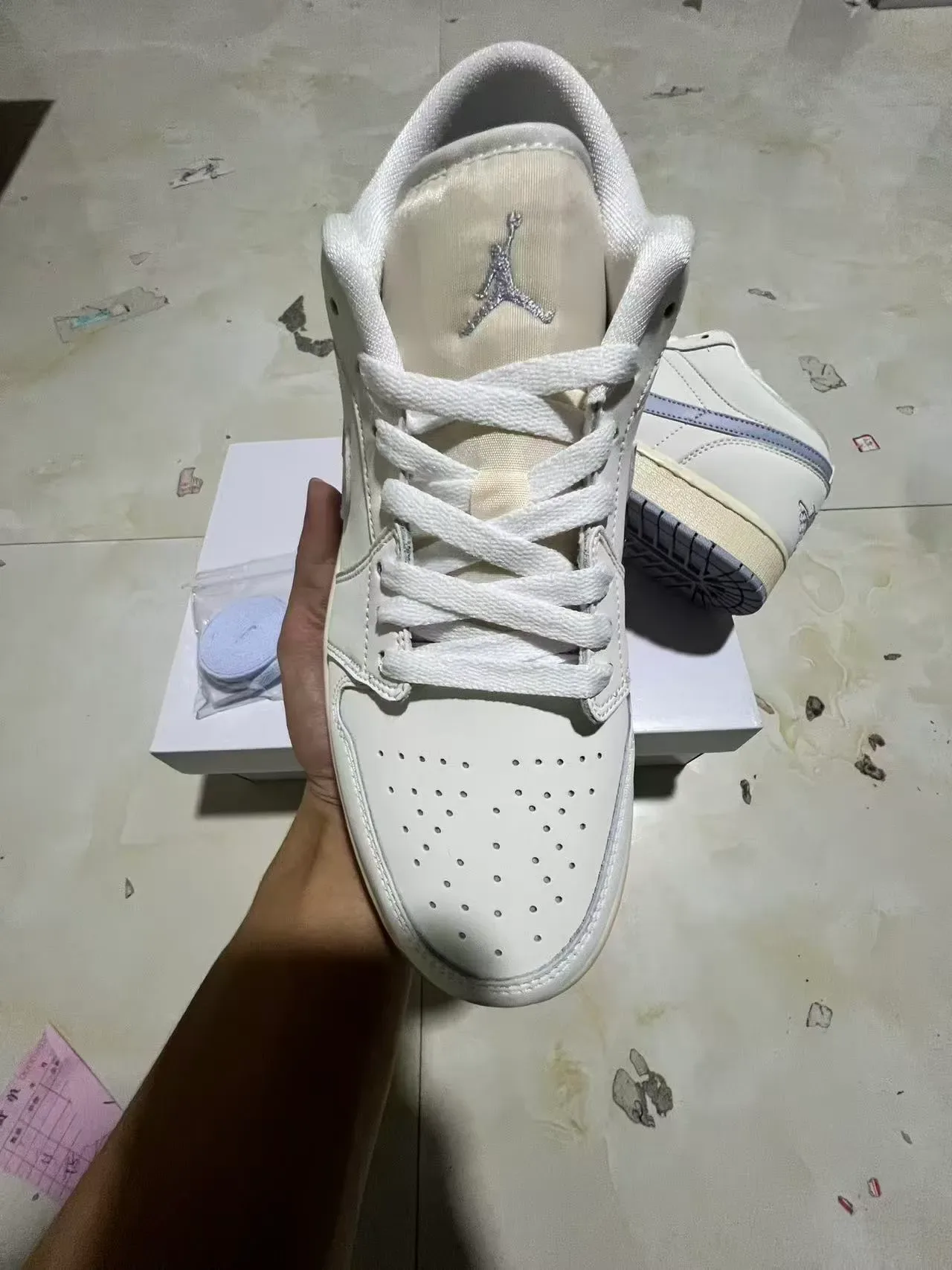 Nike Air Jordan 1 Low White Lavender Lifestyle Sneakers 3