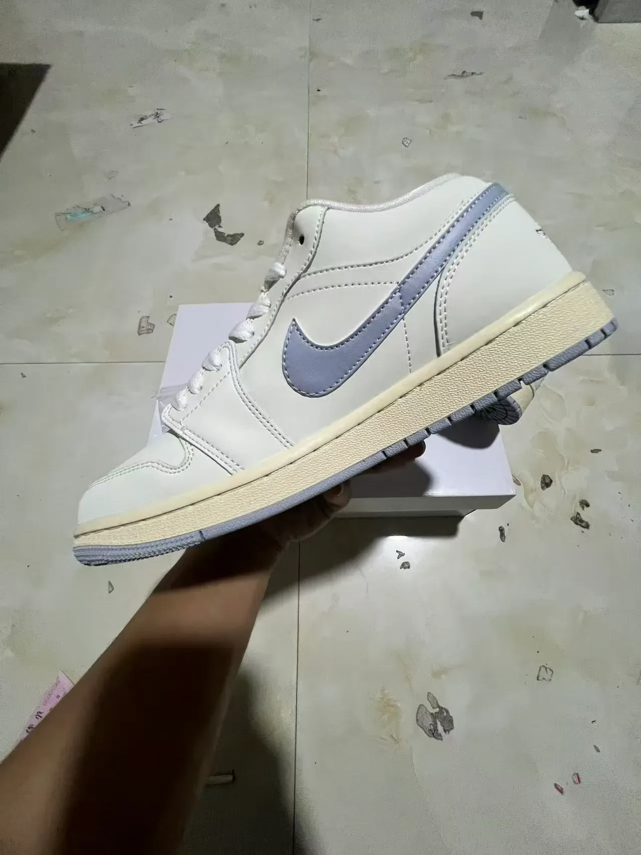 Nike Air Jordan 1 Low White Lavender Lifestyle Sneakers 5