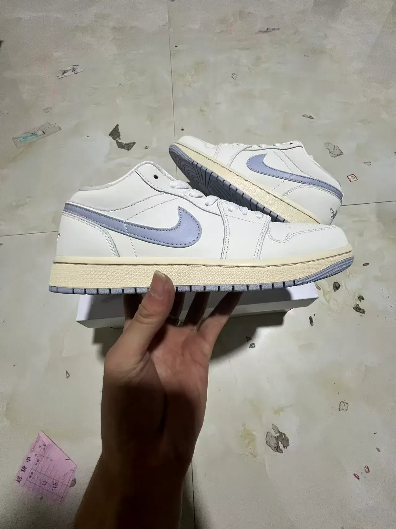 Nike Air Jordan 1 Low White Lavender Lifestyle Sneakers 7