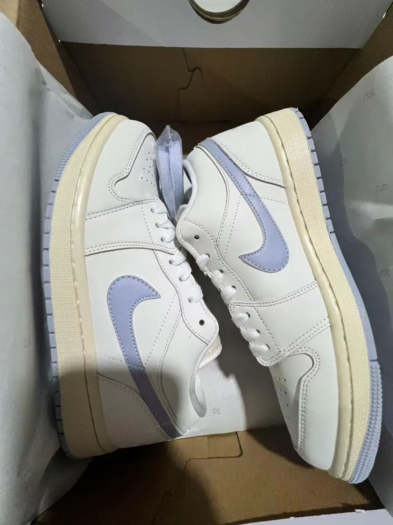 Nike Air Jordan 1 Low White Lavender Lifestyle Sneakers 9