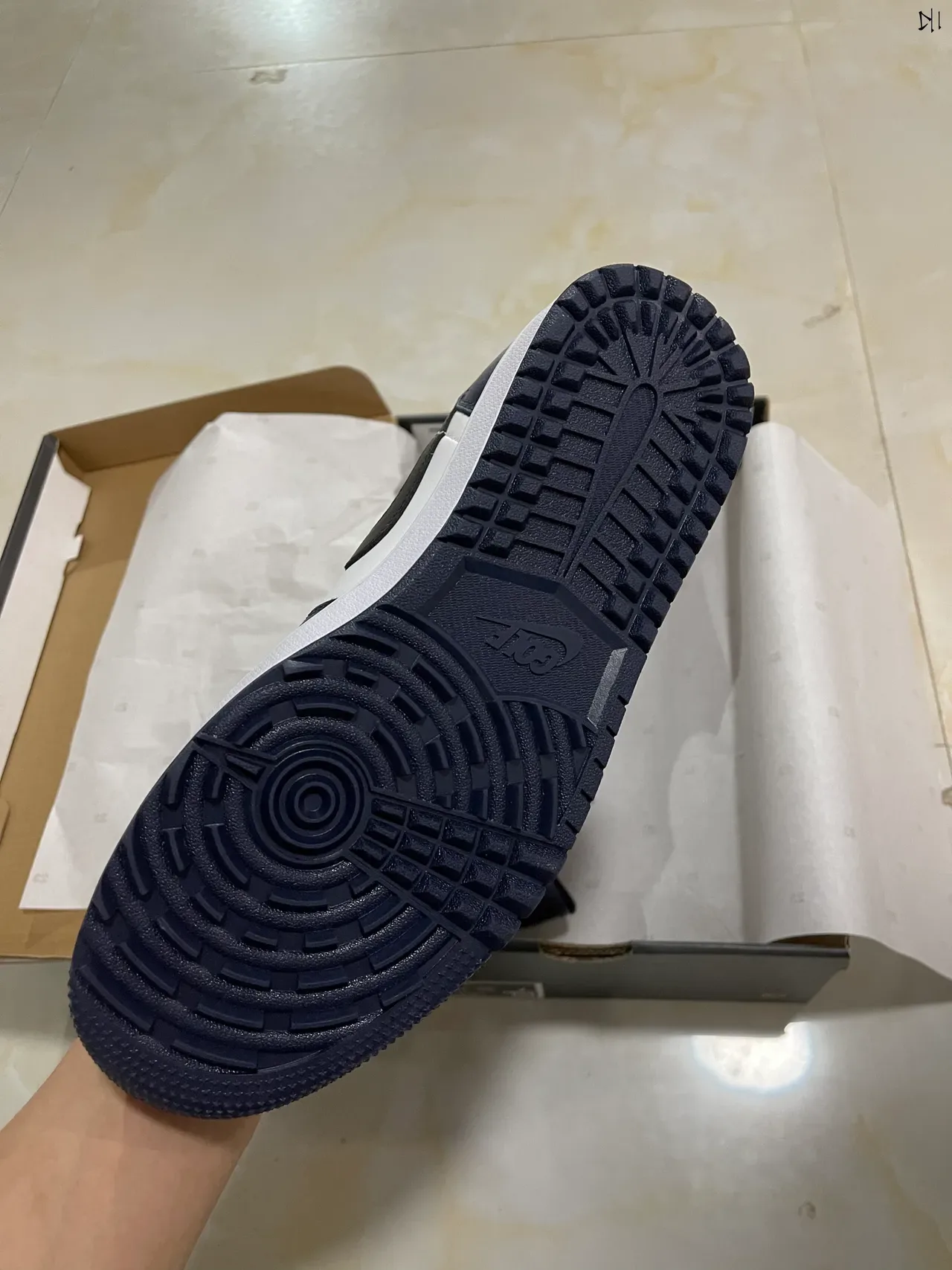 Nike Air Jordan 1 Low White Navy Black Lifestyle Sneakers 5