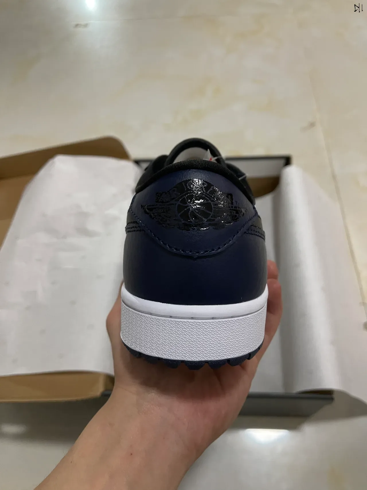 Nike Air Jordan 1 Low White Navy Black Lifestyle Sneakers 6