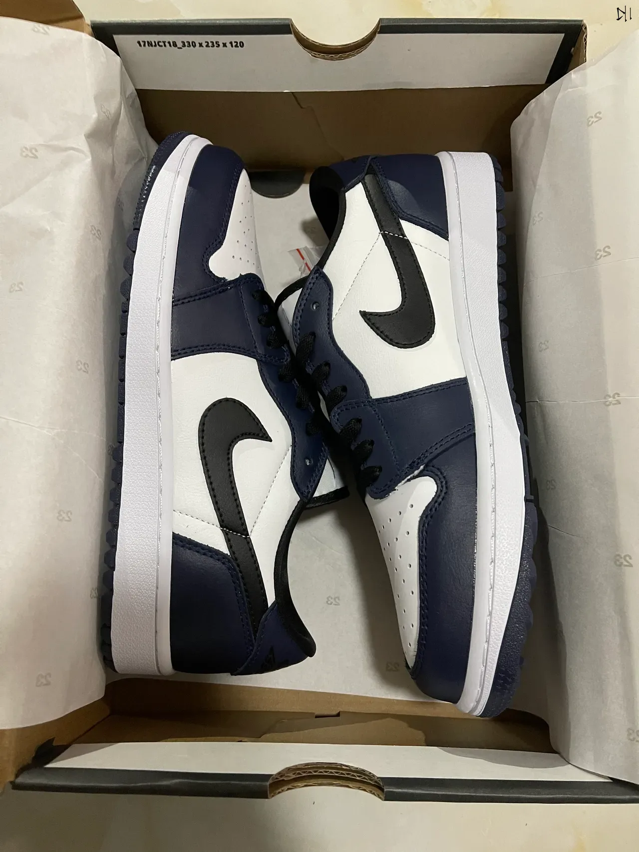 Nike Air Jordan 1 Low White Navy Black Lifestyle Sneakers 7