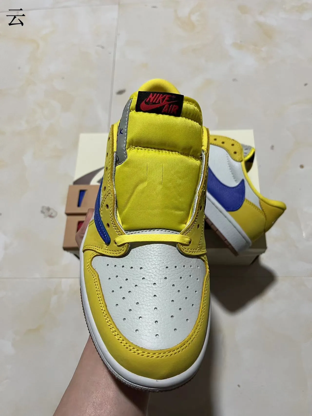 Nike Air Jordan 1 Low Yellow White Blue Lifestyle Sneakers 3