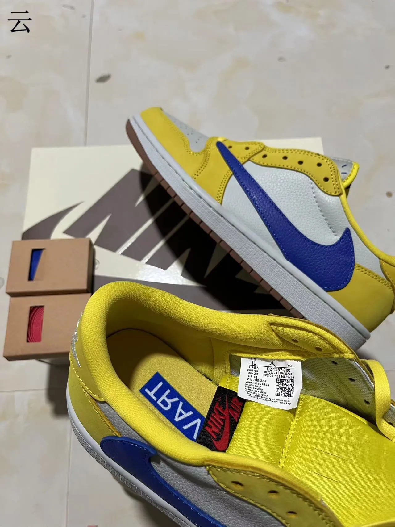 Nike Air Jordan 1 Low Yellow White Blue Lifestyle Sneakers 9