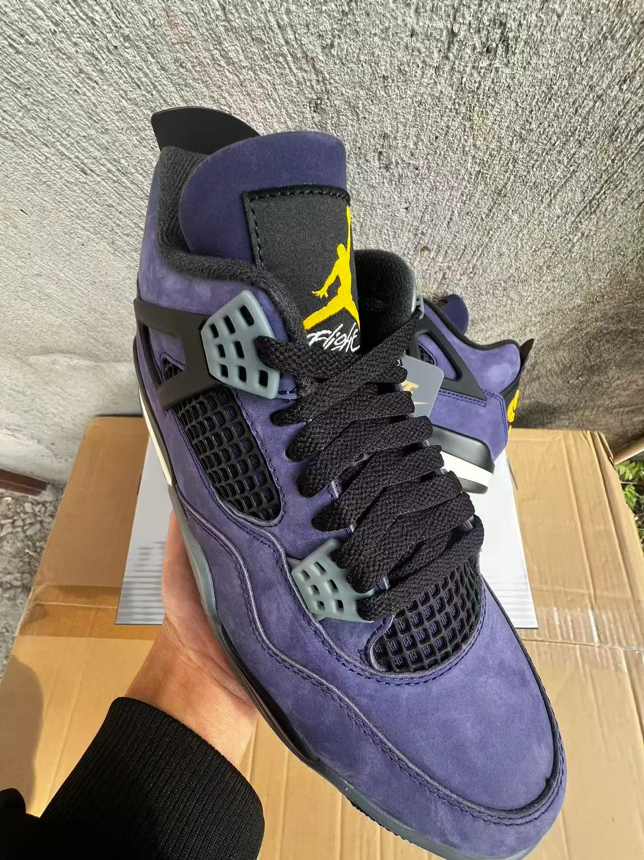Nike Air Jordan 4 Sapatilhas de Basquete de Camurça Roxa 2