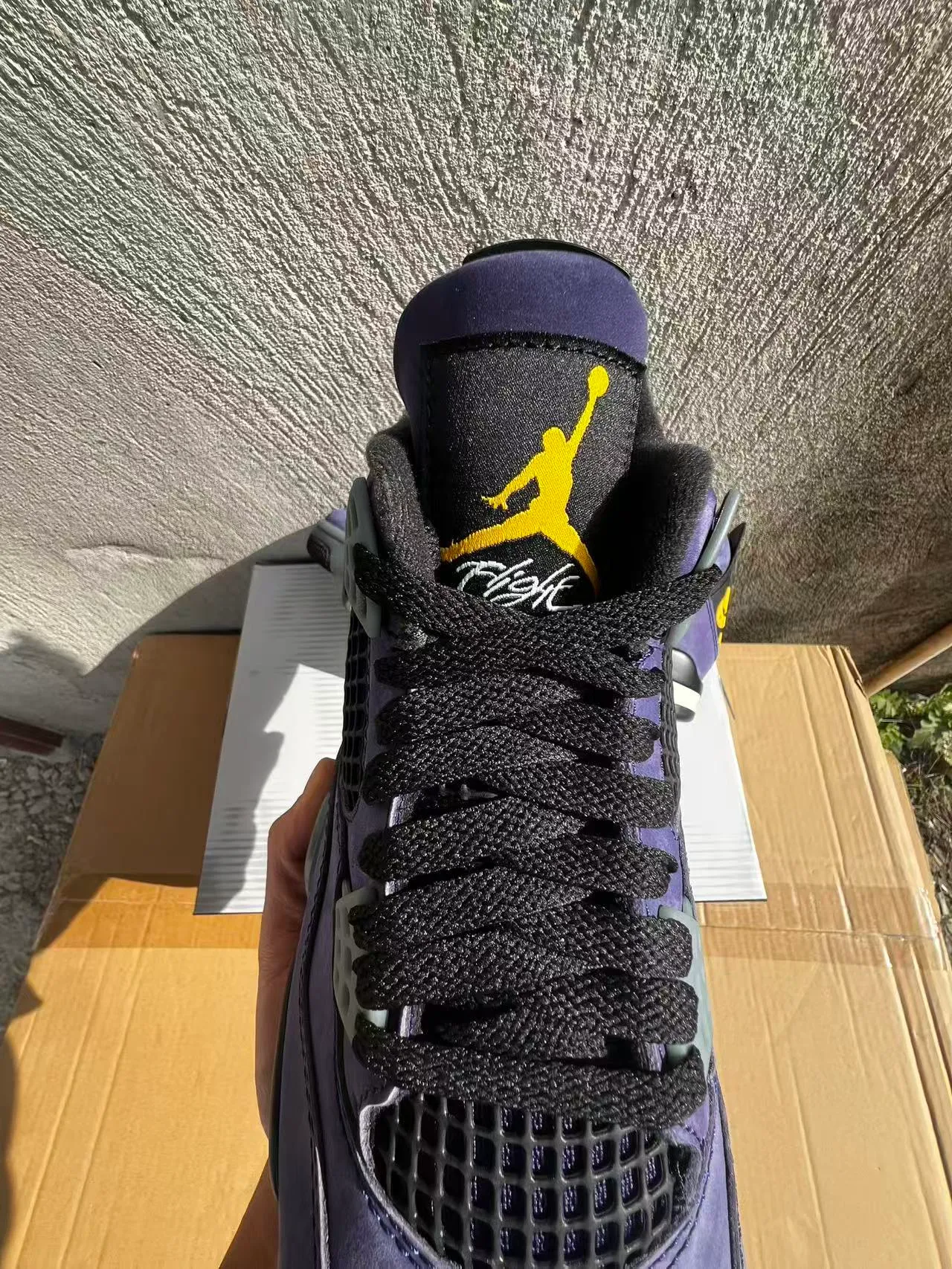Nike Air Jordan 4 Sapatilhas de Basquete de Camurça Roxa 4