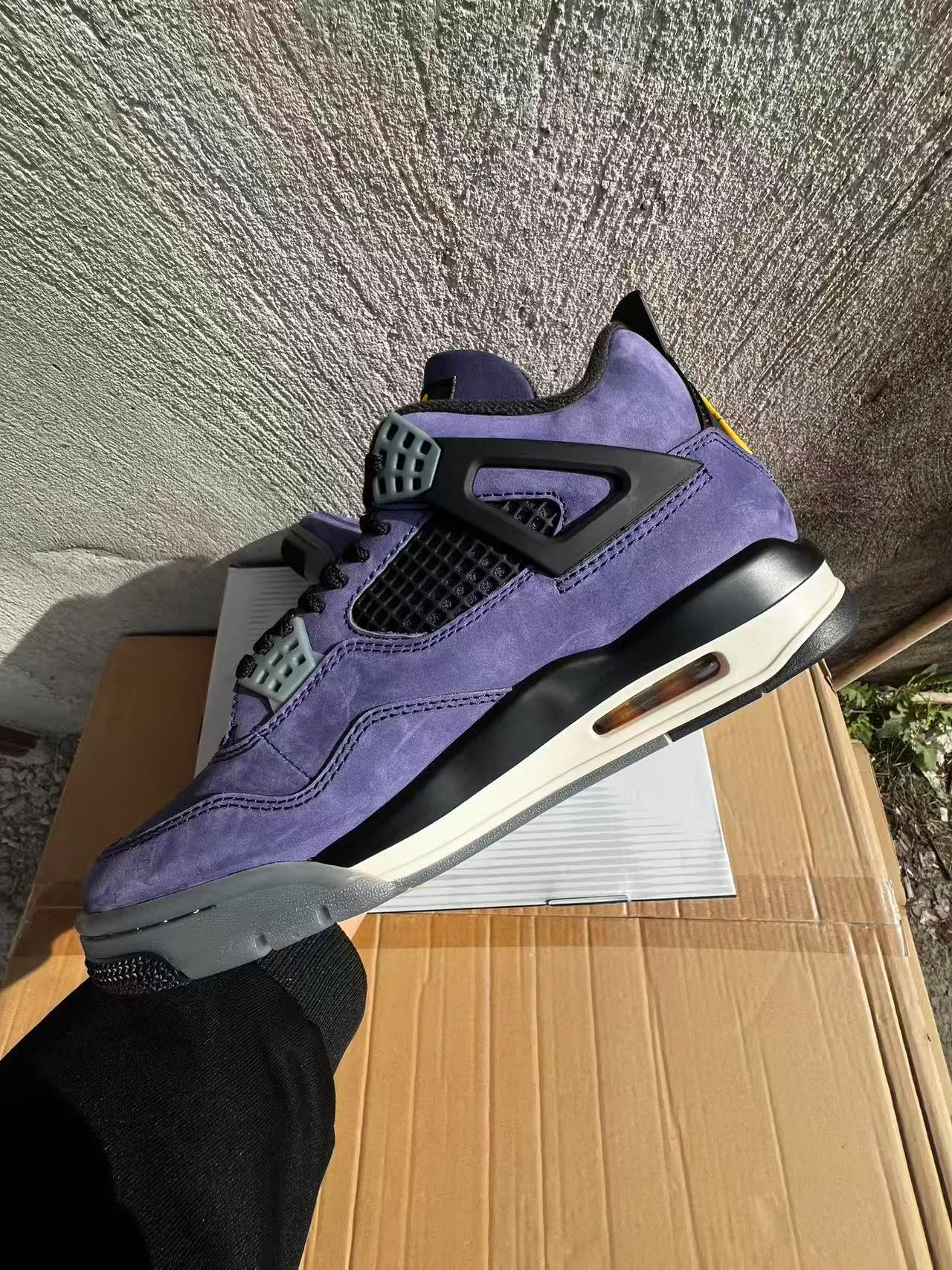 Nike Air Jordan 4 Sapatilhas de Basquete de Camurça Roxa 5