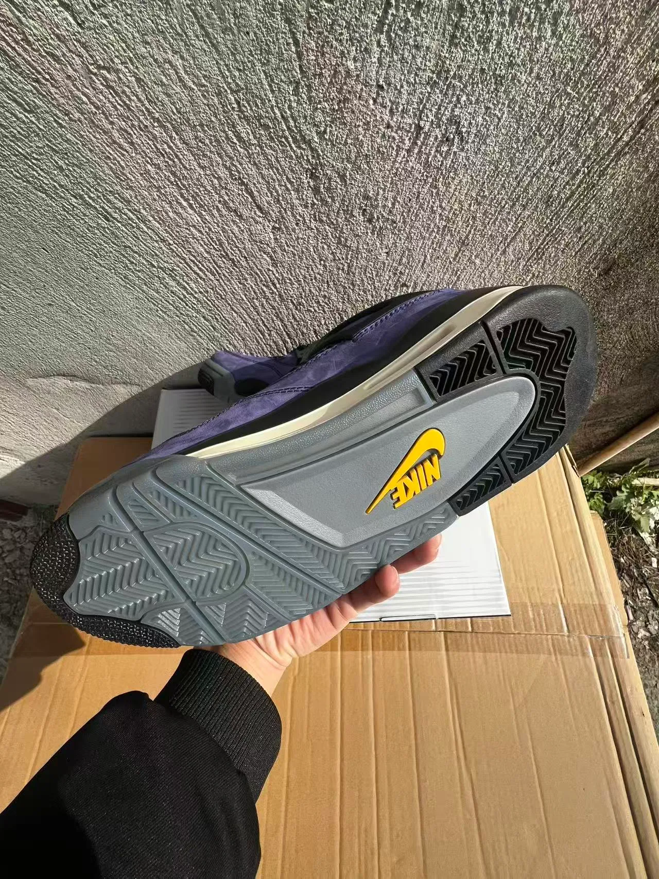 Nike Air Jordan 4 Sapatilhas de Basquete de Camurça Roxa 6