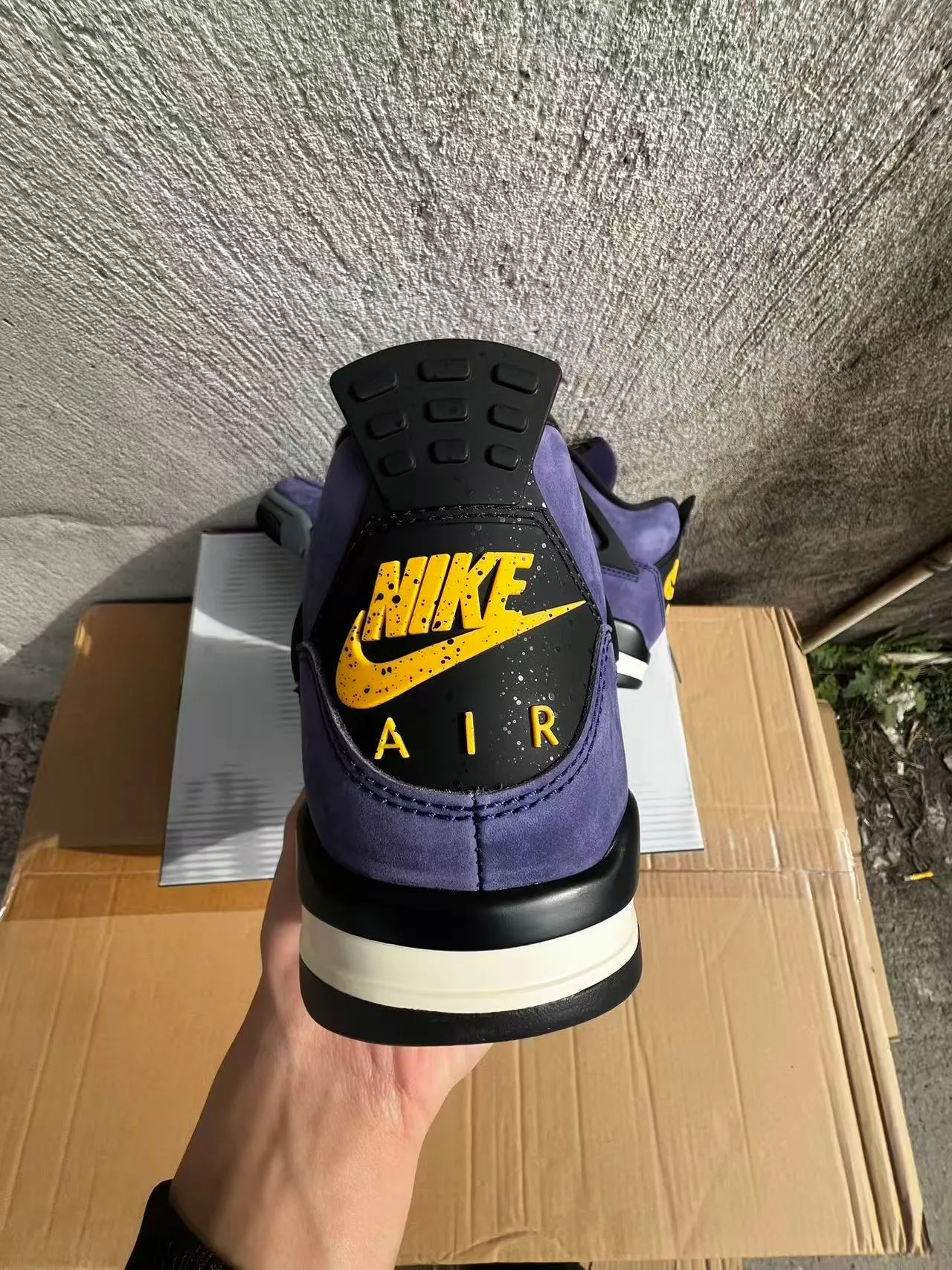 Nike Air Jordan 4 Sapatilhas de Basquete de Camurça Roxa 8