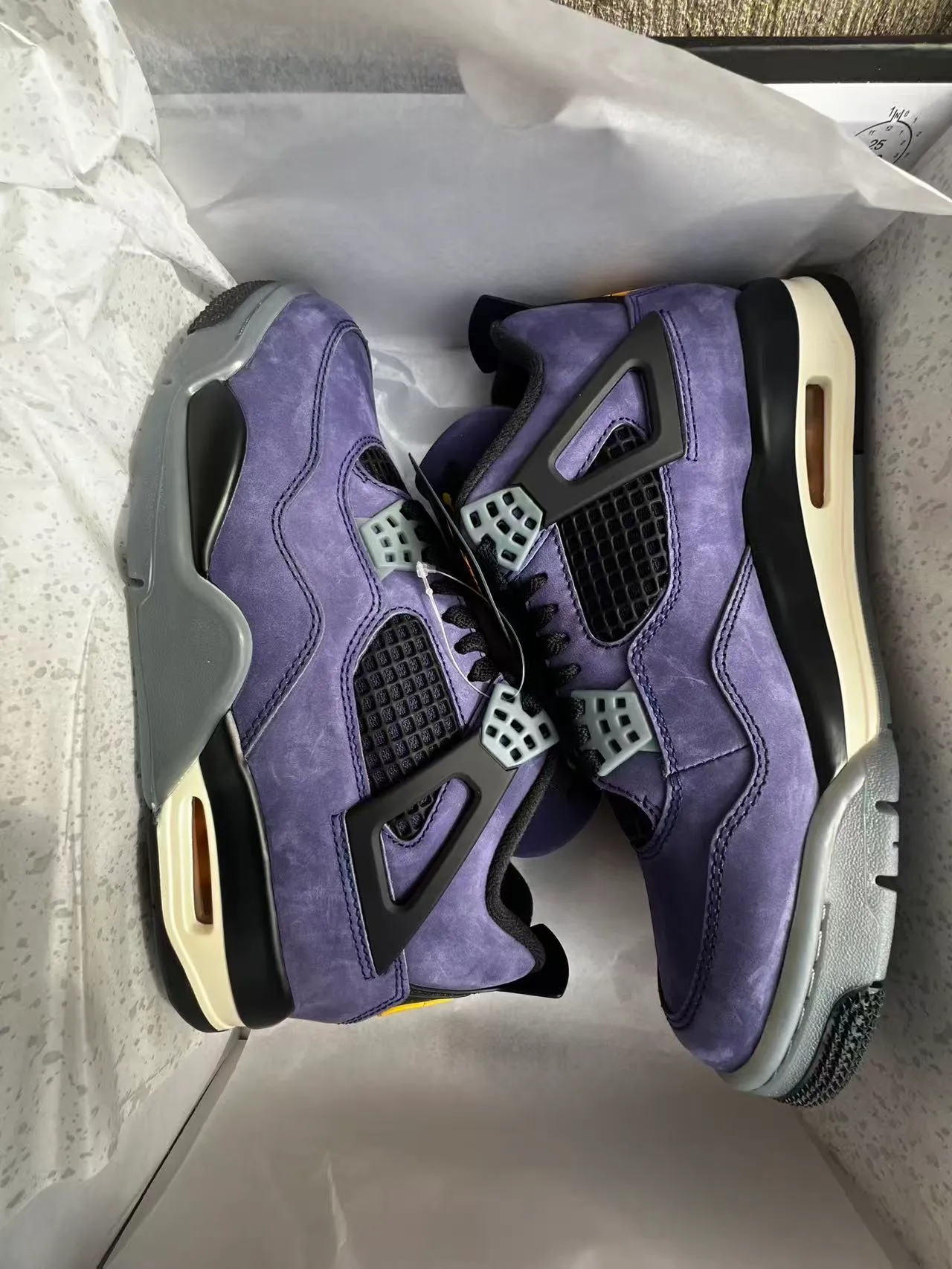 Nike Air Jordan 4 Sapatilhas de Basquete de Camurça Roxa 9