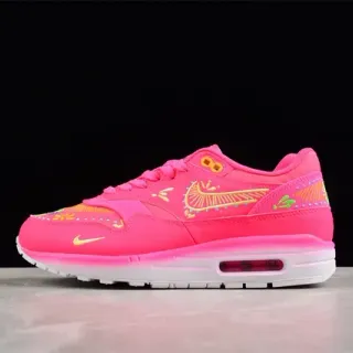 Nike Air Max 1 Bright Pink Embroidered Lifestyle Sneakers
