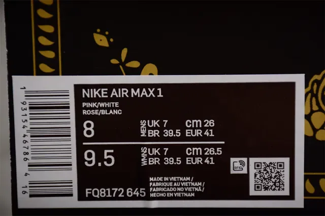 Nike Air Max 1 Bright Pink Embroidered Lifestyle Sneakers 2