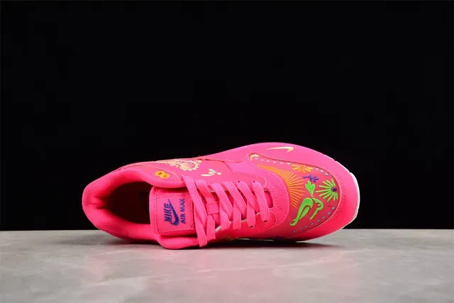 Nike Air Max 1 Bright Pink Embroidered Lifestyle Sneakers 12