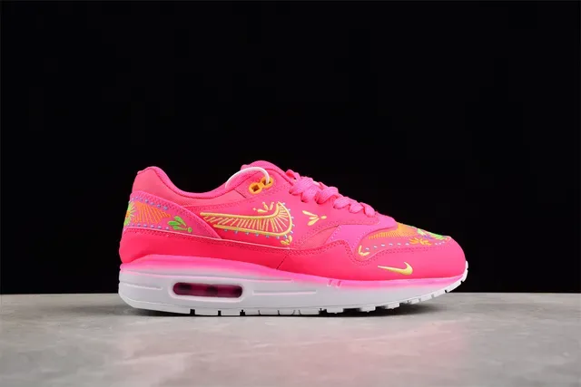 Nike Air Max 1 Bright Pink Embroidered Lifestyle Sneakers 14