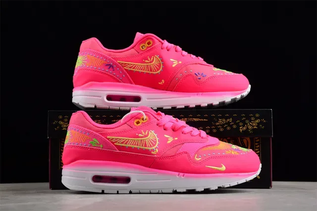 Nike Air Max 1 Bright Pink Embroidered Lifestyle Sneakers 15