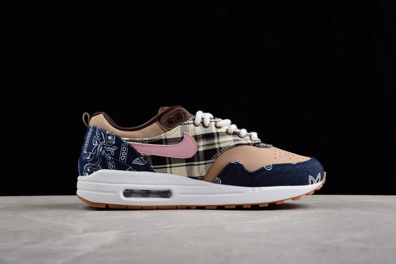 Nike Air Max 1 Denim Bandana Plaid Lifestyle Sneakers 6