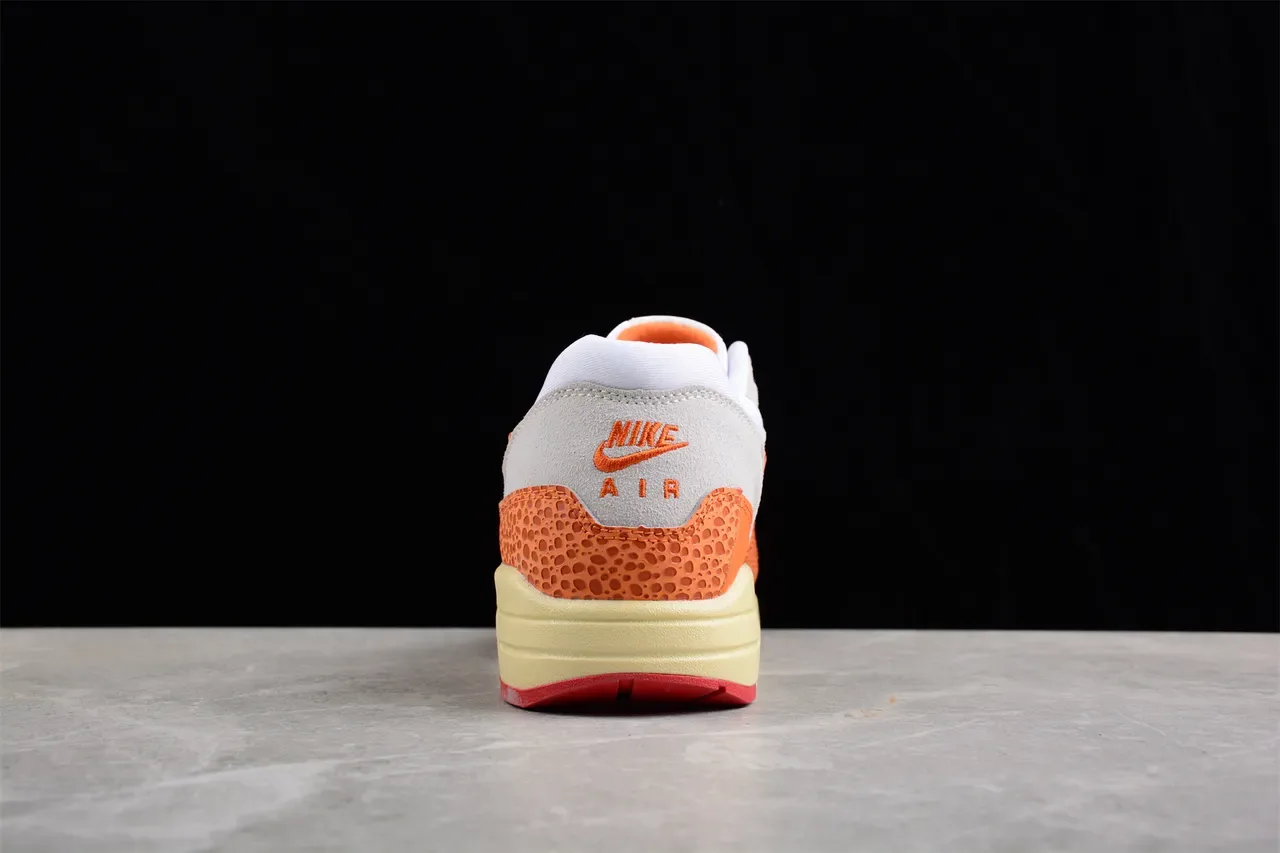 Nike Air Max 1 Orange Perforated Gray White Lifestyle Sneakers 6