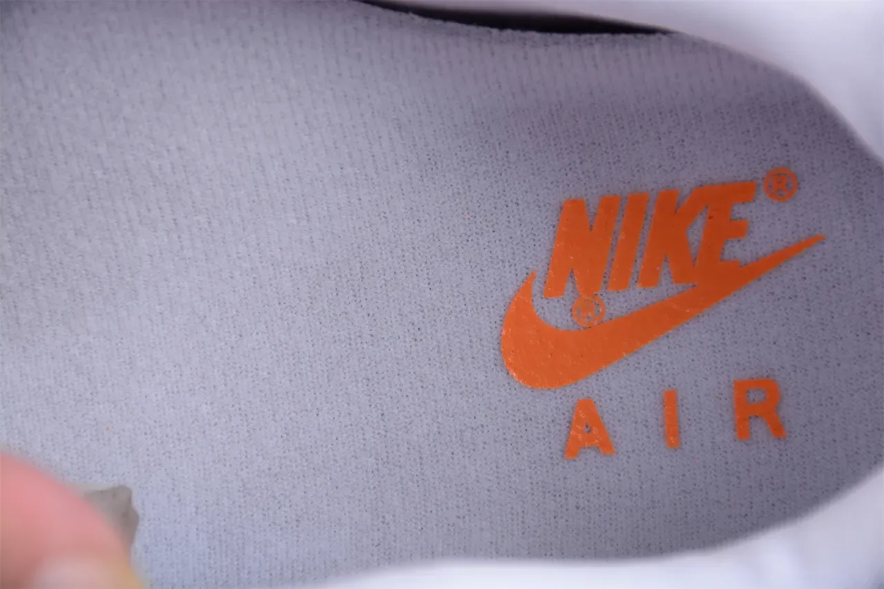 Nike Air Max 1 Orange Perforated Gray White Lifestyle Sneakers 12