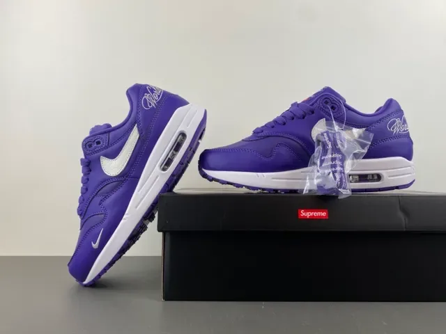 Nike Air Max 1 Purple and White Lifestyle Sneakers 14