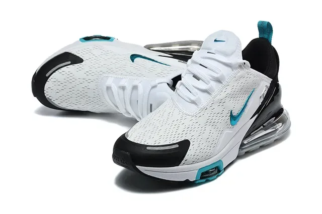 Nike Air Max 270 White and Royal Blue Lifestyle Sneakers 4