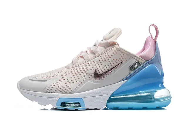 Nike Air Max 270 White and Royal Blue Lifestyle Sneakers 24