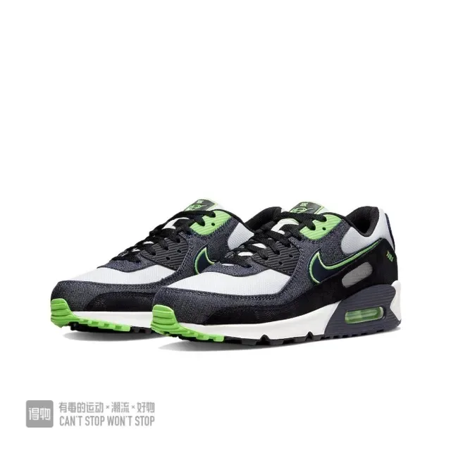 Nike Air Max 90 Black White Lime Green Lifestyle Sneakers 2