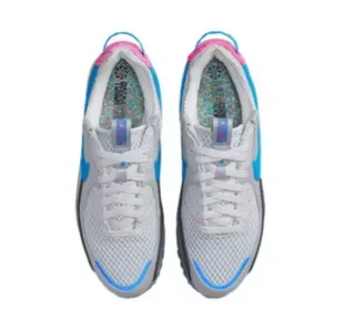 Nike Air Max 90 Gris Bleu Rose Sneakers Lifestyle 3