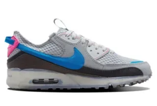 Nike Air Max 90 Gris Bleu Rose Sneakers Lifestyle 5
