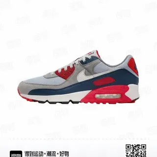 Nike Air Max 90 Gray Navy Red Lifestyle Sneakers