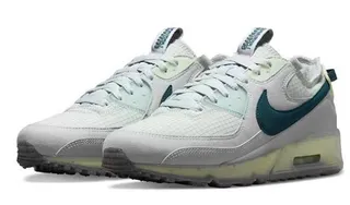 Nike Air Max 90 Light Gray Teal Translucent Sole Lifestyle Sneakers 5