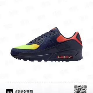 Nike Air Max 90 Navy Lime Green Orange Lifestyle Sneakers