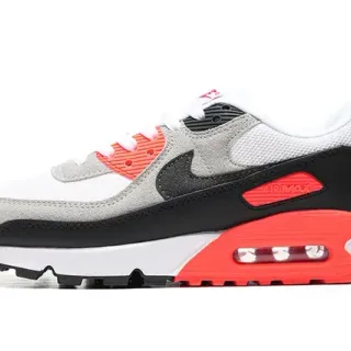 Nike Air Max 90 White Gray Black Hyper Crimson Lifestyle Sneakers