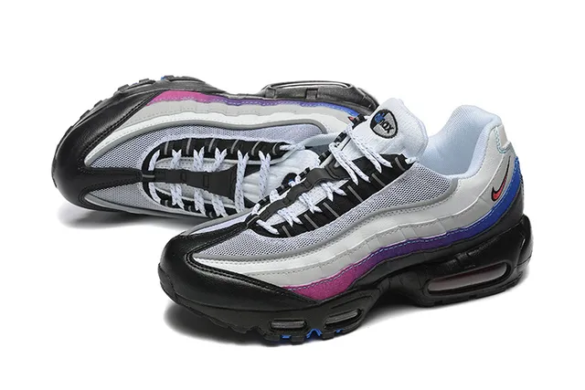Nike Air Max 95 Silver Black Magenta Blue Lifestyle Sneakers 6