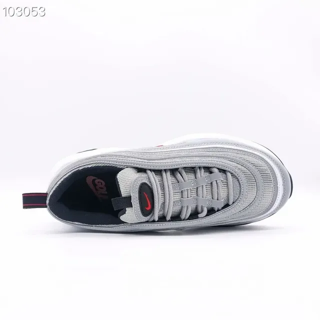 Nike Air Max 97 Gray Red White Lifestyle Sneakers 5