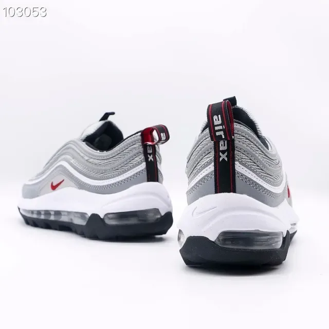 Nike Air Max 97 Gray Red White Lifestyle Sneakers 7