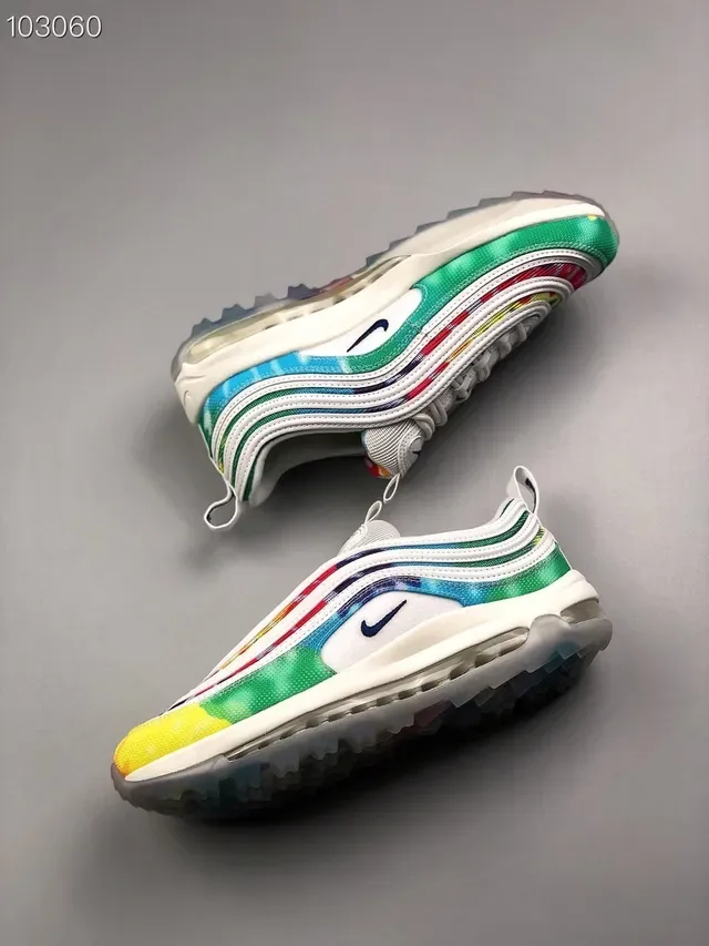 Nike Air Max 97 Multicolor Rainbow Stripe Lifestyle Sneakers 3
