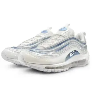 Nike Air Max 97 White and Iridescent Blue Lifestyle Sneakers