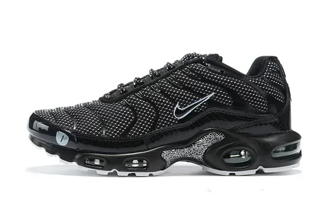 Nike Air Max Plus Black and White Lifestyle Sneakers 3