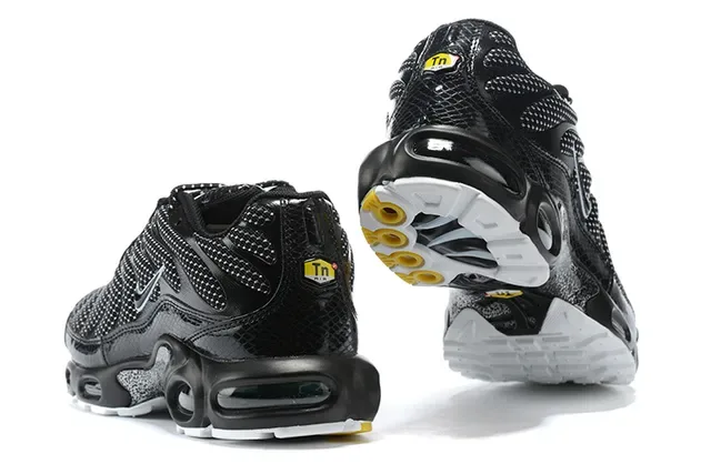 Nike Air Max Plus Black and White Lifestyle Sneakers 7